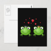 Kikker Couple met hart. Briefkaart (Voorkant / Achterkant)