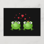 Kikker Couple met hart. Briefkaart (Voorkant)