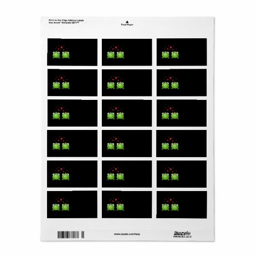 Kikker Couple met hart. Etiket (Full Sheet)