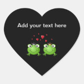 Kikker Couple met hart. Hart Sticker (Voorkant)