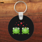 Kikker Couple met hart. Sleutelhanger (Voorkant)