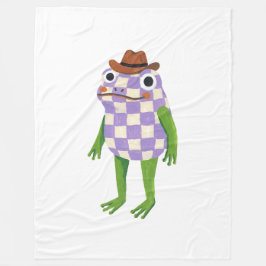 Kikker Cowboy Deken – Zwart & Wit Schaakbord