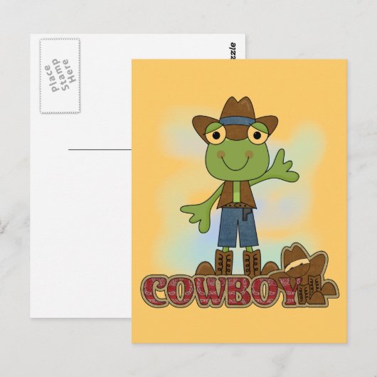 Kikker Cowboy T-shirts en cadeautjes Briefkaart (Voorkant / Achterkant)