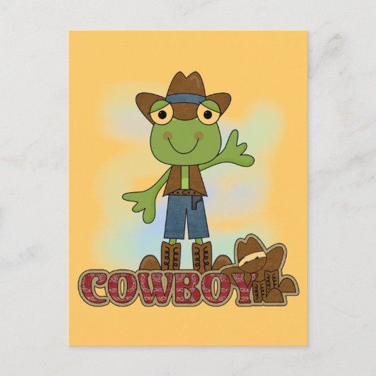 Kikker Cowboy T-shirts en cadeautjes Briefkaart (Voorkant)