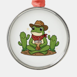 Kikker Cowboy Western Cactus Dierenliefhebber Cade Metalen Ornament