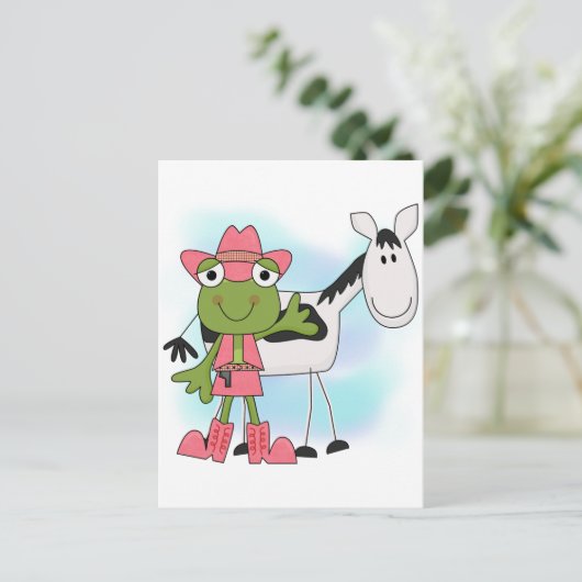 Kikker Cowgirl Tshirts en Gifts Briefkaart (Staand voorkant)