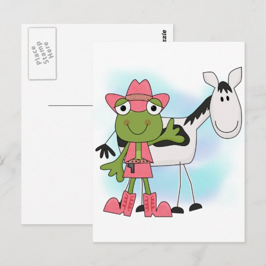 Kikker Cowgirl Tshirts en Gifts Briefkaart (Voorkant / Achterkant)