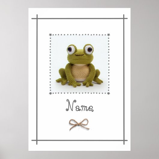 Kikker Crochet Baby Nursery Wall Art Aangepast Poster (Voorkant)