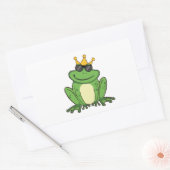 Kikker Crown Green met zonnebrillenglazen Rechthoekige Sticker (Envelop)