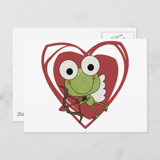 Kikker Cupid Valentijn T-shirts en cadeautjes Feestdagenkaart (Voorkant / Achterkant)