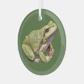 Kikker Cute Zen Kikker Glass Ornament (Voorkant links)