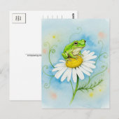 Kikker Daisy Daydream Briefkaart voor Postcrossing (Voorkant / Achterkant)