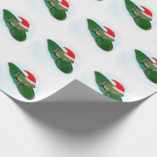 Kikker Dashing Door De Sneeuw Cadeaupapier (Hoek)