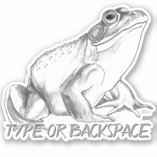 Kikker Decal Custom Bullfrog Art Window Decals Sticker (Voorkant)