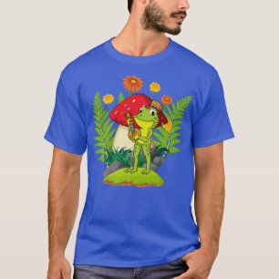 Kikker die Banjo Guitar op paddenstoel speelt T-shirt