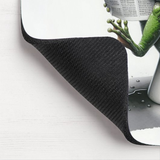 Kikker die de krant van vandaag leest muismat (Hoek)