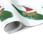 Kikker die door de sneeuw op een Lily Pad loopt Cadeaupapier (Rol Hoek)