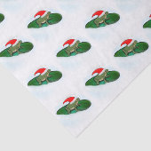 Kikker die door de sneeuw op een Lily Pad loopt Tissuepapier (Detail)