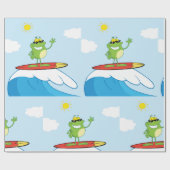 Kikker die een golfslagpapier overspoelt cadeaupapier (Vlak)