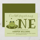 Kikker die één groene diersoort voor de eerste geb kaart (Voorkant / Achterkant)