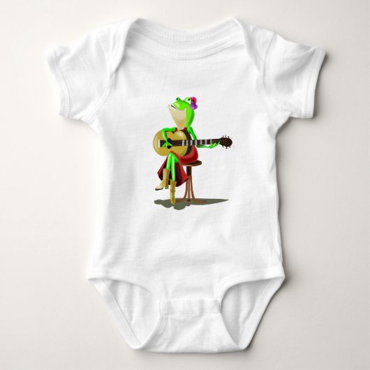 Kikker die gitaar Baby Bodysuit is (Voorkant)