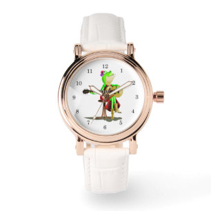 Kikker die gitaar speelt, grappig horloge