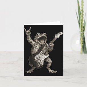Kikker die gitaar speelt Rock And Roll Grappig Kaart