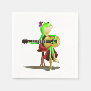 Kikker die gitaar speelt servet
