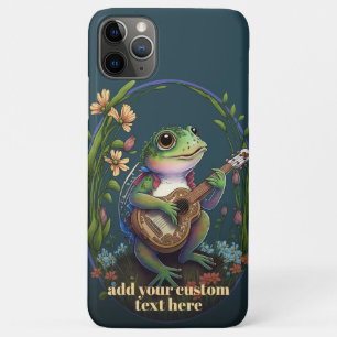 Kikker die gitaar speelt Wildebloem cottagecore op Case-Mate iPhone Case