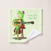 Kikker die gitaarhanddoeken afspelen - uw kleur/te bad handdoek (Wasdoekje)