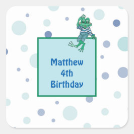 Kikker die Jeans draagt Vierkante Sticker