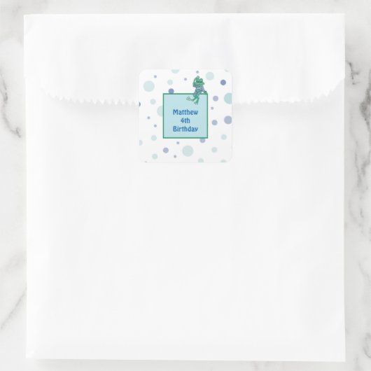 Kikker die Jeans draagt Vierkante Sticker (Tas)