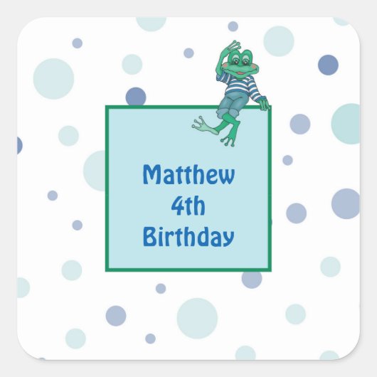 Kikker die Jeans draagt Vierkante Sticker (Voorkant)