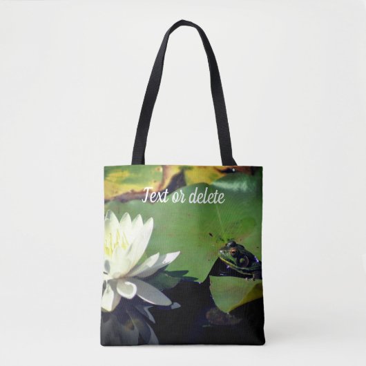 Kikker die Lotus Flower Personalized Tote Bag (Voorkant)
