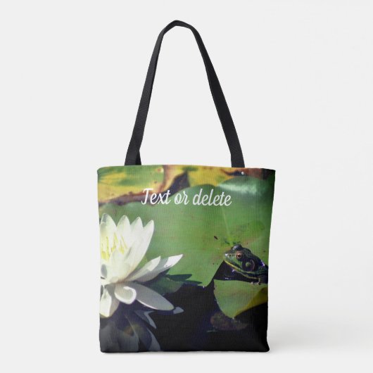 Kikker die Lotus Flower Personalized Tote Bag (Achterkant)