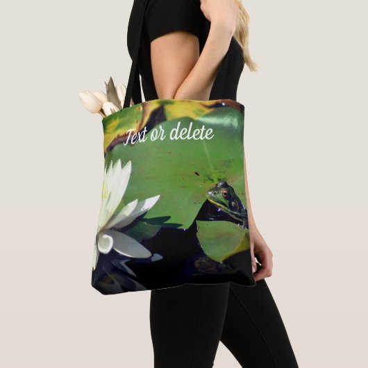Kikker die Lotus Flower Personalized Tote Bag (Dichtbij)