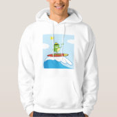 Kikker die op een golfbuik surft hoodie (Voorkant)