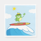 Kikker die op een golvende luiers surft servet (Voorkant)