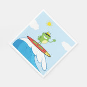 Kikker die op een golvende luiers surft servet (Hoek)