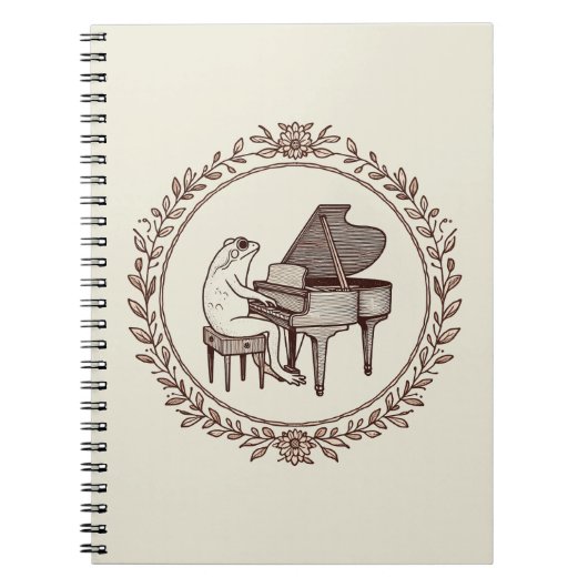 Kikker die piano speelt notitieboek (Voorkant)