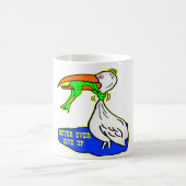 Kikker die vogel koelt, geeft nooit op koffiemok (Center)
