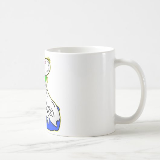 Kikker die vogel koelt, geeft nooit op koffiemok (Rechts)