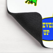 Kikker die vogel koelt, geeft nooit op muismat (Hoek)