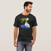 Kikker die vogel koelt, geeft nooit op t-shirt (Voorkant volledig)