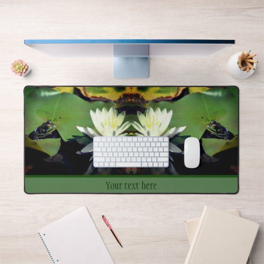 Kikker die water Lily Lotus Flower Personalized Bureaumat (Kantoor 1)