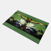 Kikker die water Lily Lotus Flower Personalized Deurmat (Schuin)