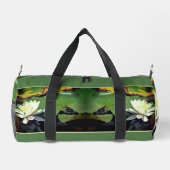 Kikker die water Lily op maat toedient Plunjezak (Achterkant)