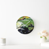 Kikker die water Lily op maat toedient Ronde Klok (Huis)