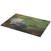 Kikker die witte Lotus Flower Natuur bijvoegt Snijplank (Hoek)