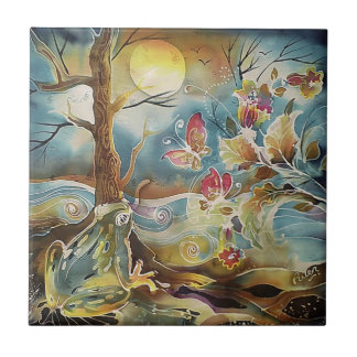 Kikker door het schilderen van de zijde van het wa tegeltje